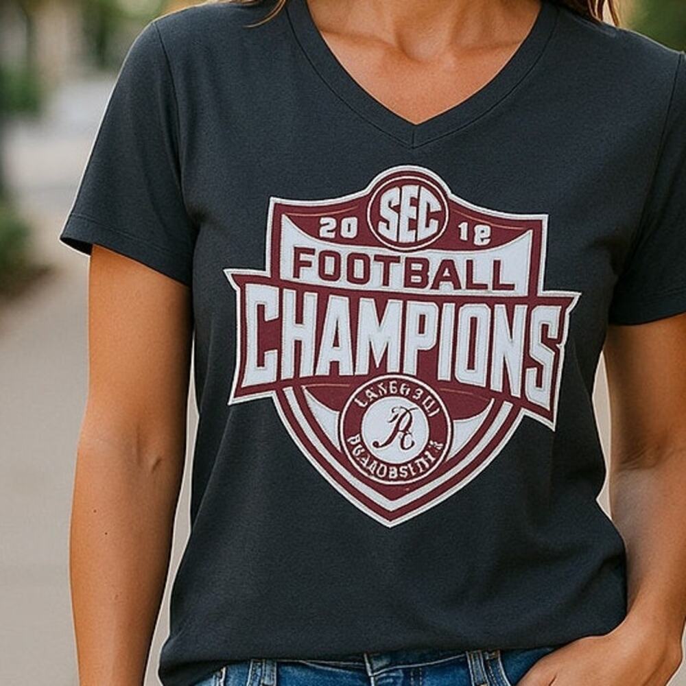FANATICS Alabama Crimson Tide 2018 SEC Champs Black Scoop Neck T-Shirt- Size XL